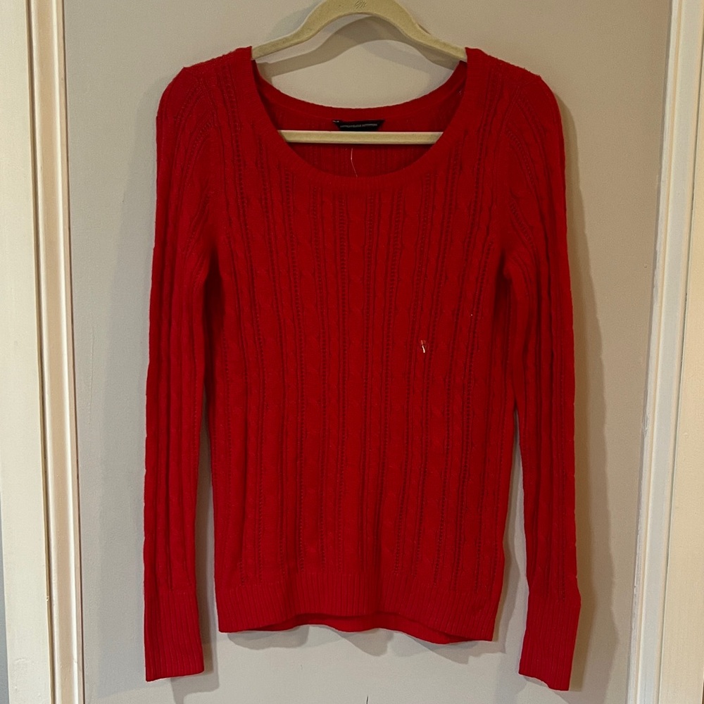 American Eagle Outfitters Red Crew Neck Sweater